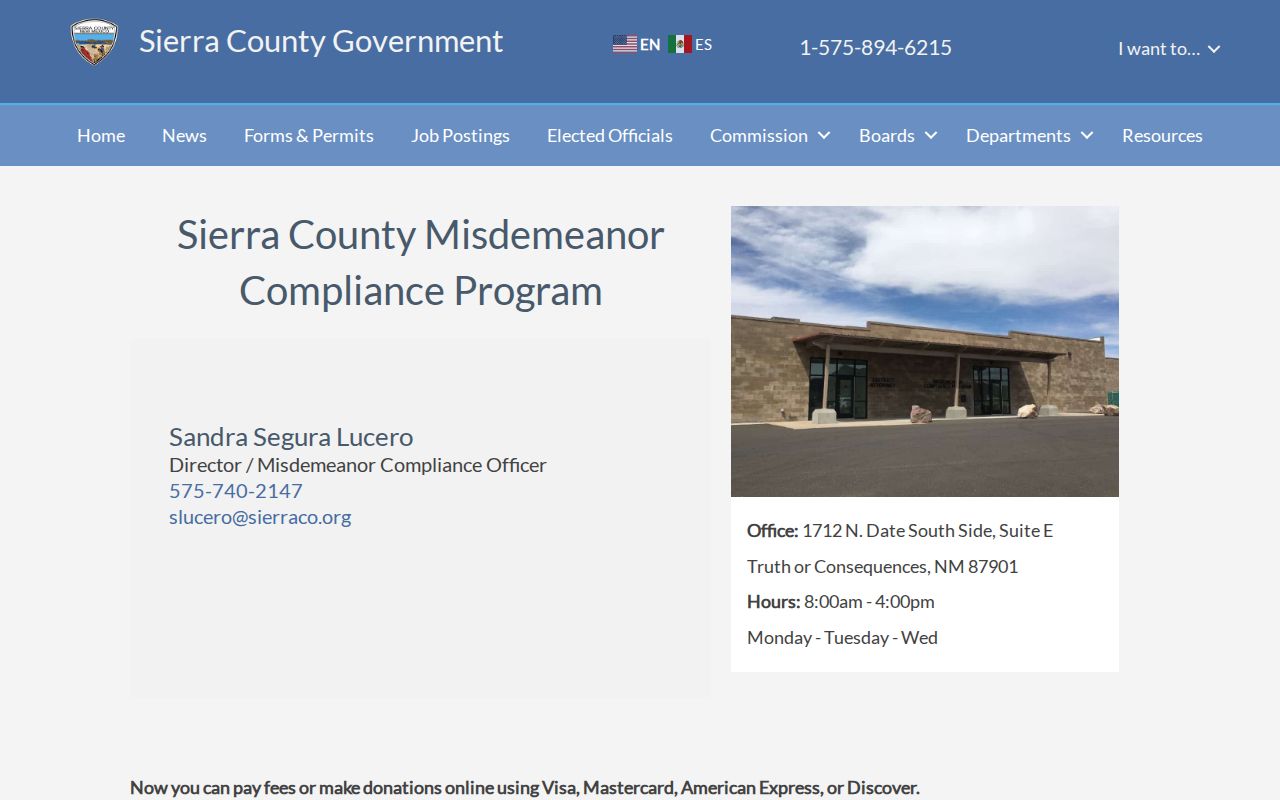 Truth or Consequences criminal records misdemeanor compliance office page